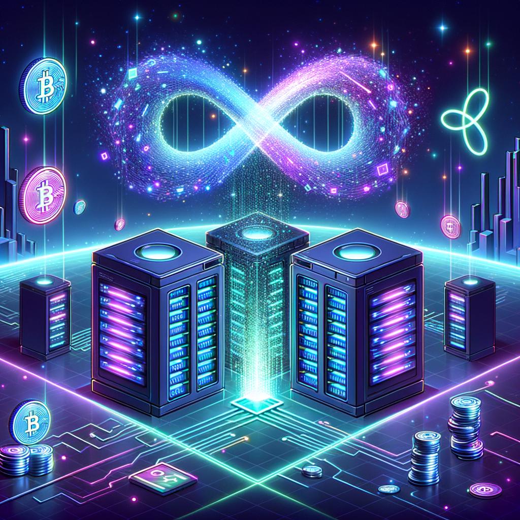 A promotional image for CRYPTO QUANTUM LEAP featuring futuristic technology and financial concepts